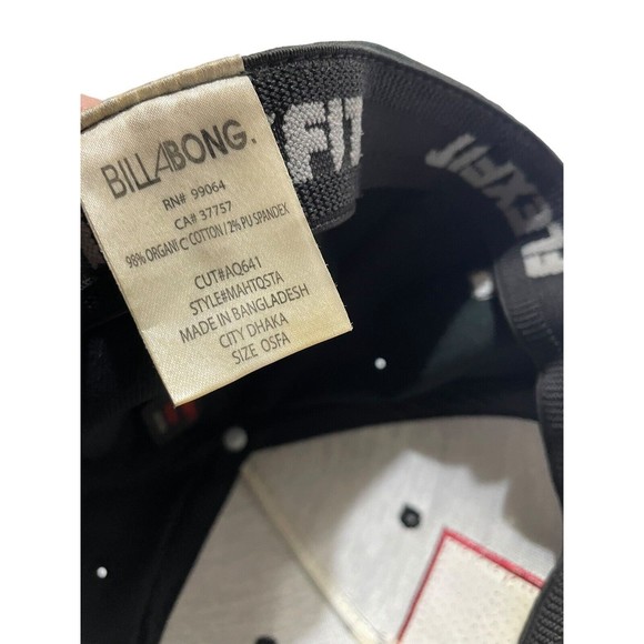 BILLABONG Hat Cap‎ Native California Republic Black Flex Fit Surf Gear - Picture 6 of 9